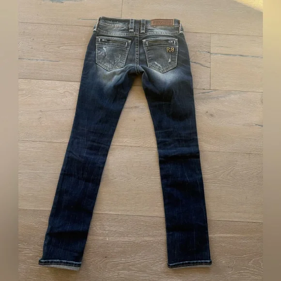 Rock Revival Dark Blue Jeans with Gold Accents - Picture 2 of 3